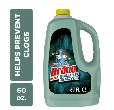Drano Max Build-Up Remover Drain Clog Preventor, Liquid Commercial Line, 60 oz