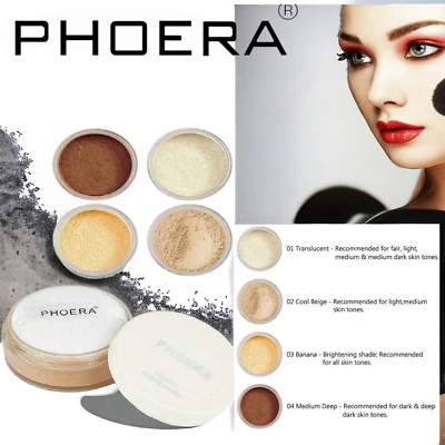 PHOERA No Filter Setting Loose Powder Bare Face Translucent Foundation Makeup