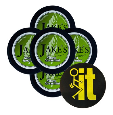 Jake's Mint Herbal Chew Spearmint 5 Cans & DC Crafts Can Cover