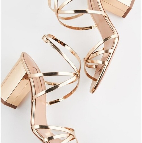 Aquazzura 85mm Gin Metallic Block Heel Sandal Size 42 | eBay