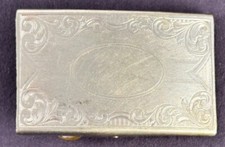 Antique Etched Silverplate Belt Buckle Art Deco Vintage Men  s Kids Retro 1930  s