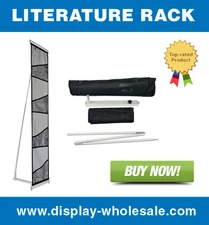 Four-Pocket Mesh Floor Literature Rack Brochure Magazine Display Holder