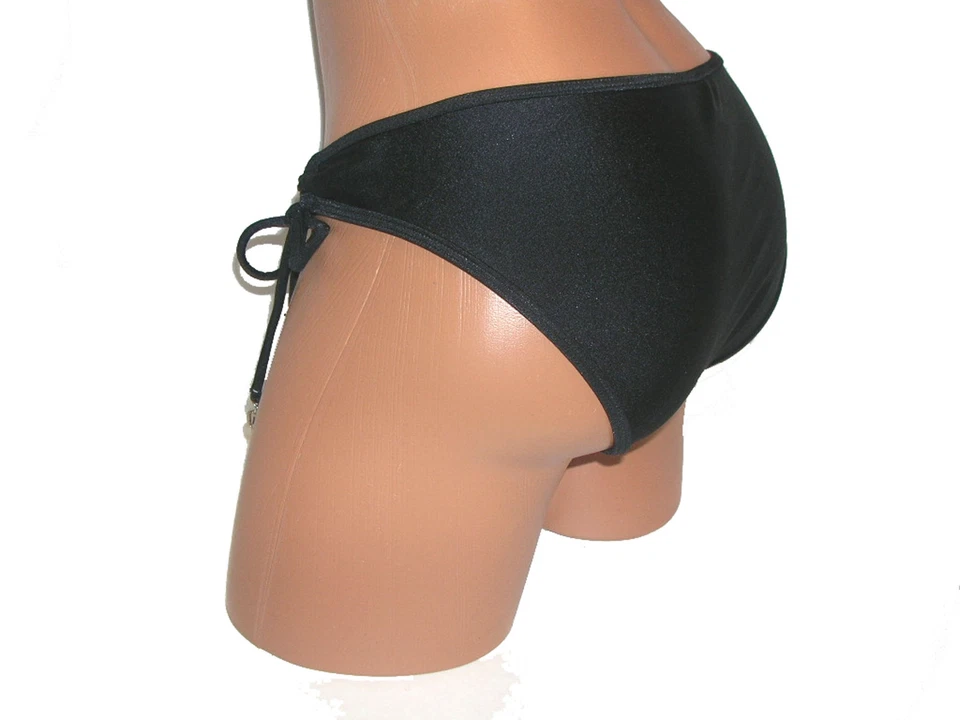 Split NUEVO Negro Mujer Juniors L Grande 10 12 Traje de Baño Bikini Parte Inferior $48 4021 Foto 3 de 3