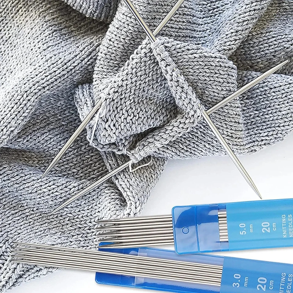 Double Pointed Stainless Knitting Needles 7 Sizes 2mm-5mm or Sets Knitting tool - image 3 of 4