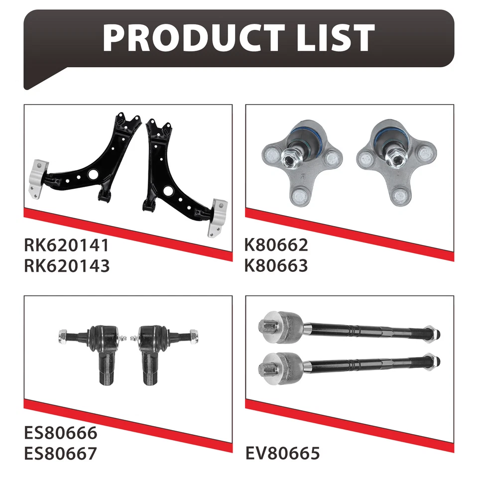 Brazos de control inferiores delanteros rótulas barras de amarre para Audi A3 Quattro 2007-2013 Foto 4 de 4
