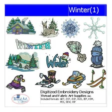 Embroidery Design Set - Winter(1) - 13 Designs - 9 Formats - USB Stick