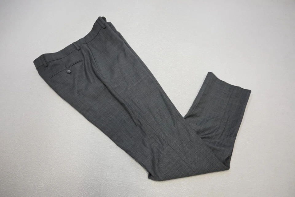 Penguin Munsingwear Gray Wool-Poly Dress Pants Stretch Flat Mens Size 32 x 32 - Image 3 of 4