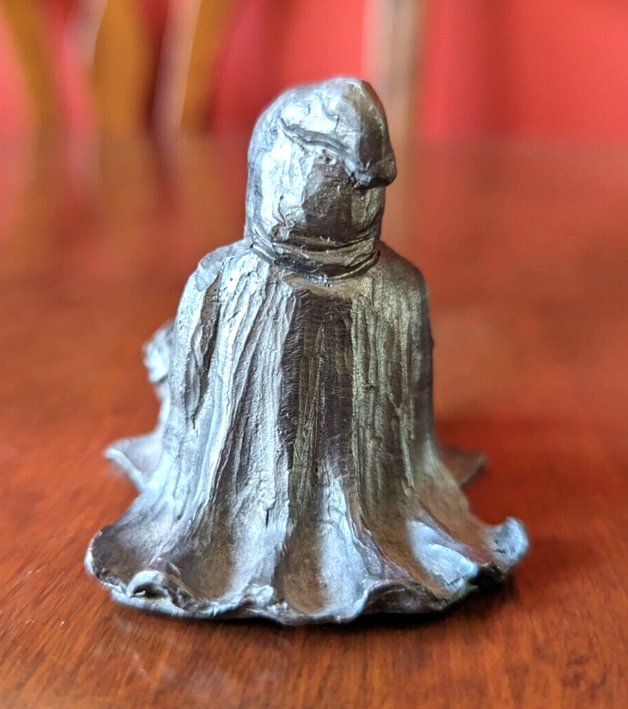 Michael Ricker pewter figurine Wizard Dragon crystal ball blue gem ...