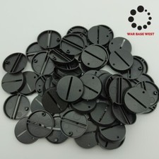 Lot Of 60 32mm Round SLOT Bases Used For Warhammer 40k  AoS Games Workshop