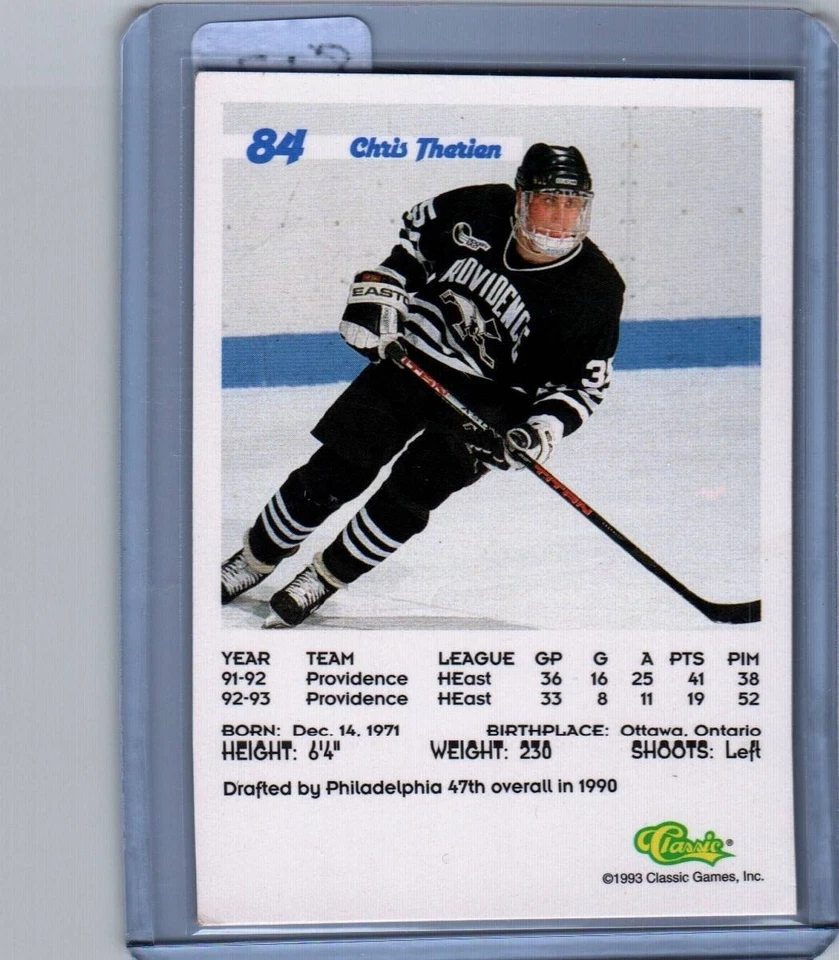 1993-94 Classic Draft - Chris Therien #84 (RC) - Image 2 of 2