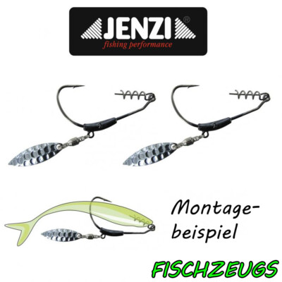 Jenzi Bladed Offset Hook Drop Shot Worm Angelhaken Haken BaitScrew 2-4g