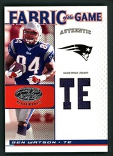 Ben Watson 2007 Leaf Certified Materials FABRIC OF THE GAME FOG-7 Football /50