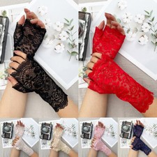 Wedding Bridal Short Half Finger Mittens Soft Lace Gloves Sunscreen Mesh Gloves
