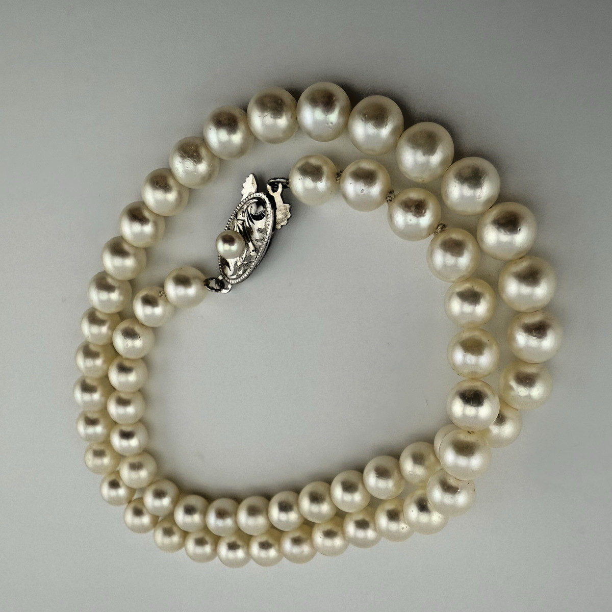 UNBRANDED Akoya Pearl Cream Sterling Silver Necklace