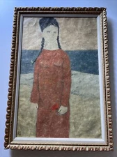 Fumiko Matsuda Painting Japanese Mid Century Modernism Listed Expressionism Oil