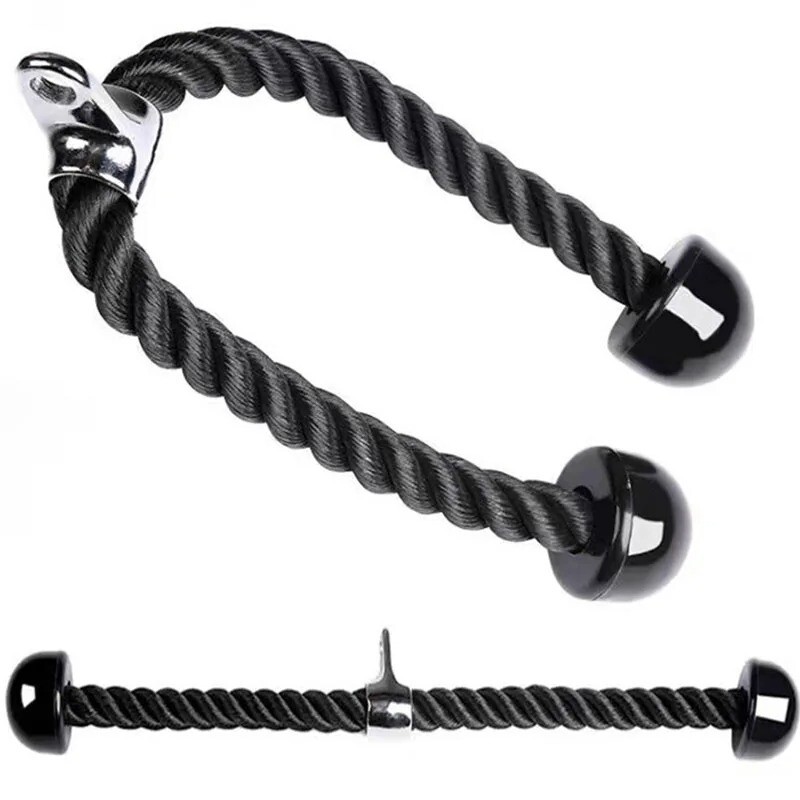 Corde de musculation pour triceps et tirage câble accessoire fitness noir 70cm