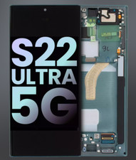 OEM Original Samsung Galaxy S22 Ultra 5G OLED Display Green Frame Service Pack 
