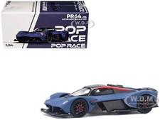 ASTON MARTIN VALKYRIE SATIN MARINA BLUE 1/64 DIECAST MODEL BY POP RACE PR640096