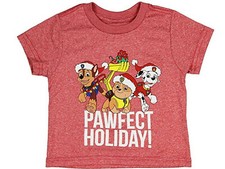 Paw Patrol Marshall Rubble Chase Pawfect Holiday Toddler Unisex T-Shirt NWT