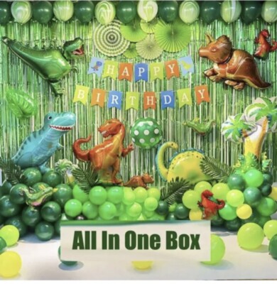 Dinosaur Birthday Party Decoration Set, 92 Pcs Set With Dinosaur Themed ...