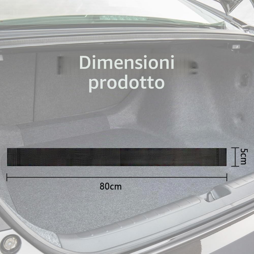 Organizer - Auto 80cm con 2 Tasche Elastico Portaoggetti Bagagliaio Auto Multiuso - Miniatura 8