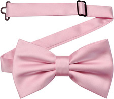 Solid Color Pre-tied Bow Tie Quality Adjustable Bowtie for Men Party Wedding