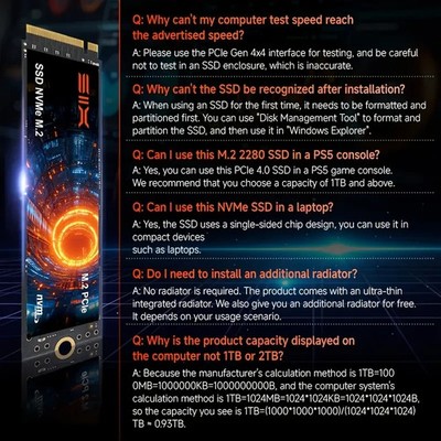 SIX X7400 2TB M.2 NVMe SSD – PCIe Gen4x4 - BLAZING FAST STORAGE