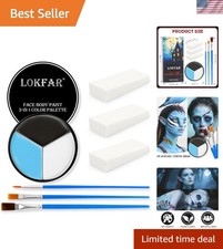 Waterproof Blendable Face Paint Kit for Halloween Intense Colors, Easy Removal