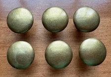 6 Yellow Bronze Knobs Pack - Round Antique Brass Kitchen Cabinet Cupboard Pulls