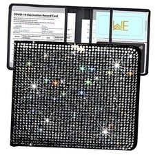 Bling Rhinestone Car Registration and Insurance Document Small Bling Black