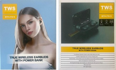 TWS BTH-F9-5 Bluetooth 5.0 Kopfhörer   Mit Powerbank, LED-Display & Touch-Steuer