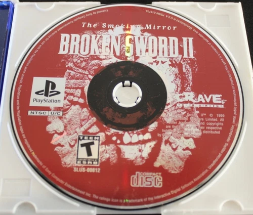 Sony PlayStation 1 (PS1): Broken Sword II The Smoking Mirror - DISC ONLY - WORKS