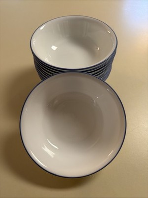 CORNING CORELLE BLUE RIM Cereal/Soup/Salad Bowls 6.25  ~ LOT OF 11