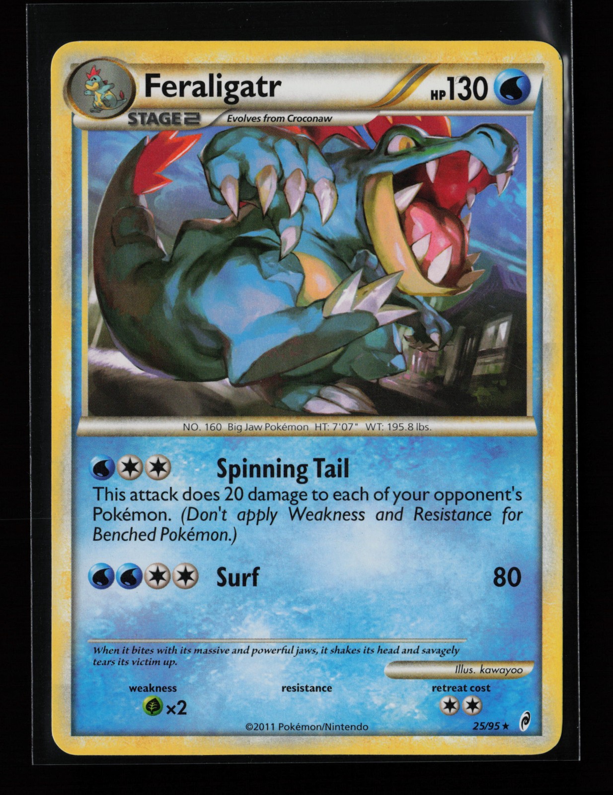 Feraligatr 25/95 Rare Call of Legends Heavily Played Pokémon Card
