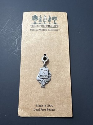 National Wildlife Federation Trees For Wildlife Pewter Tree Charm Made USA Y2K