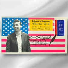 2024 First Continental Congress First Day Issue Cover FDC / Charlie Kirk TPUSA
