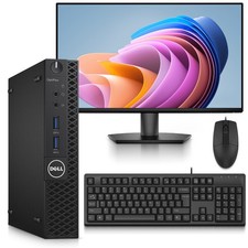Dell 3050 Desktop Mini PC i7-7th 16GB RAM 128GB SSD 24" LED WiFi Windows 11 Pro