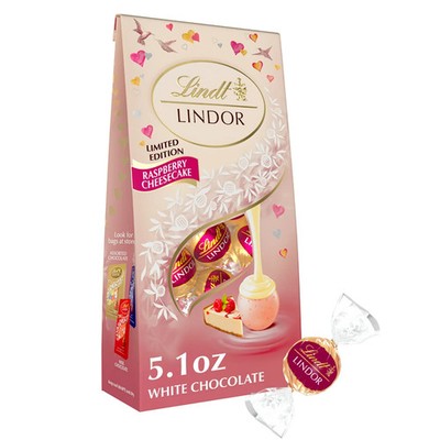 Lindt Lindor 5.1 oz RASPBERRY CHEESECAKE White Chocolate Truffle ** BB 9/2026 **