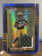 2025 Panini Donruss Optic - Donruss Threads Matthew Golden #DTBH-MGN Blue Hyper