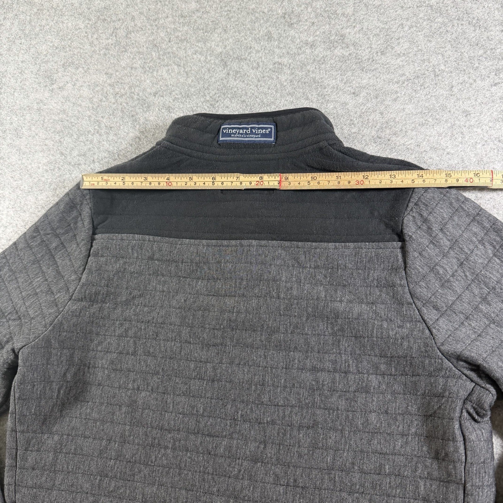 Vineyard Vines 1/4 Snap Pullover Womens M Dark Gray Black Colorblock Sweatshirt thumbnail 8