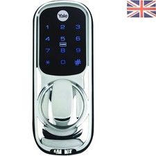 Keyless Smart Lock - Chrome Finish, Touchscreen Keypad & Remote Control
