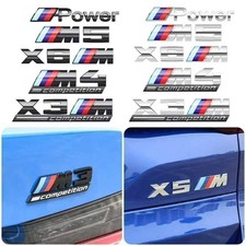 3d Abs Chrome Emblem Letters Logo Car Trunk Badge Sticke For Bmw M Power Thunder