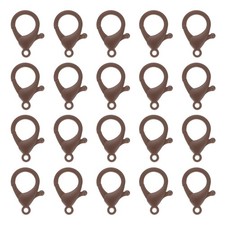 100 Pcs Lobster Claw Clasps Snap Lanyard Clip Hooks, Dark Brown