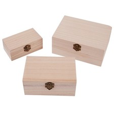 Plain Wood Wooden Square Hinged Storage  Boxes Craft  Box High-quality,new Parts