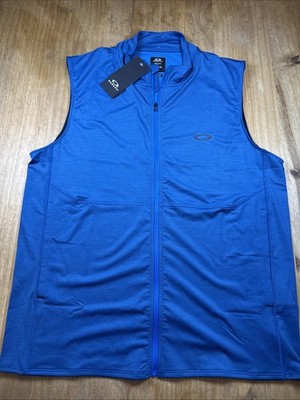 NWT Oakley Full Zip Gravity Range Golf Vest Men's M Blue Activewear Casual