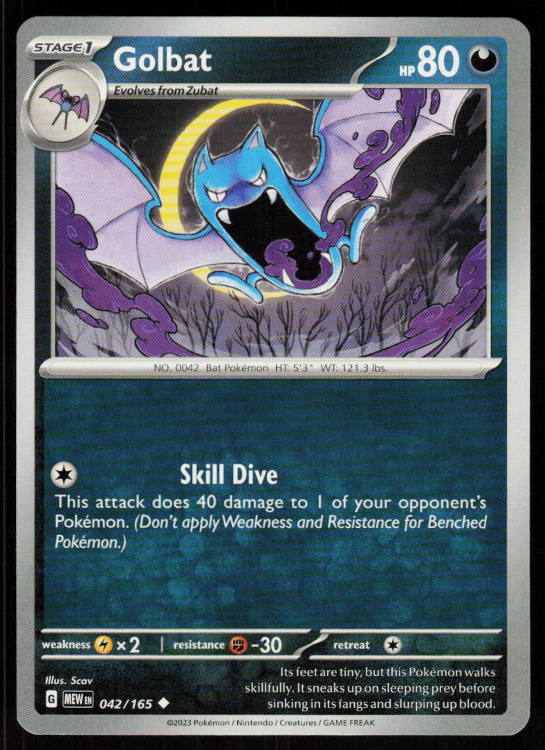 Golbat 042/165 Uncommon 151 Pokemon Near Mint