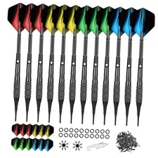 Soft Tip Darts Set - 12 PCS 18g Professional Darts with Plastic Tips for 