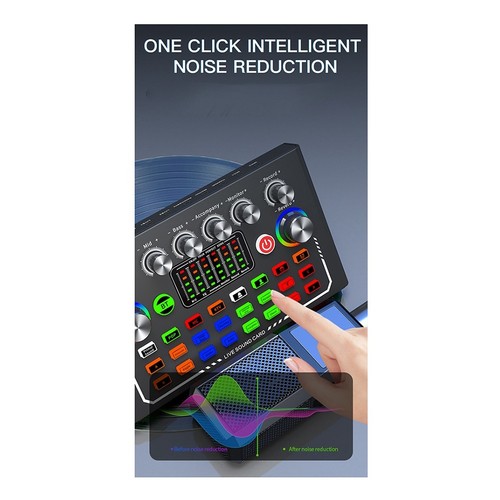 F009 Audio Mixer Live Sound Card with DJ Mixer Effects and Studio Equipment4587 - Afbeelding 5 van 10