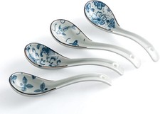 Asian Soup Spoons, 6.1 inch Ceramic Soup Spoon, Chinese Japanese Soup Spoons