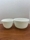 Pyrex White Glass Hamilton Beach Mixing Bowls, Set of 2, Vintage
